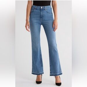 NWT Etica Willow High Waist Release Hem Ankle Slim Bootcut Jeans Light Cuba Blue